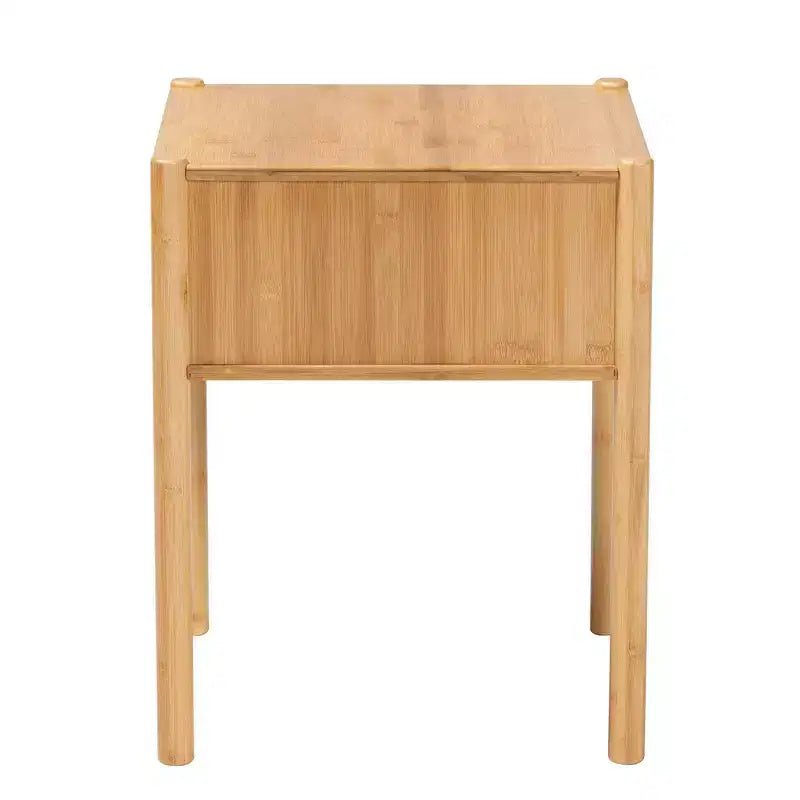 Naresh Tavolino da divano con 1 cassetto in legno di bambù, marrone naturale - Baxton Studio