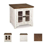 Tavolino Wystfield Bianco/Marrone - Signature Design by Ashley: Stile Moderno con Ripostiglio, Gambe in Legno e Ante Doppie