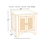 Tavolino Wystfield Bianco/Marrone - Signature Design by Ashley: Stile Moderno con Ripostiglio, Gambe in Legno e Ante Doppie