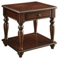 Acme Furniture Farrel End Table Walnut : Living Room Furniture with Storage Shelf, MDF Veneer Finish