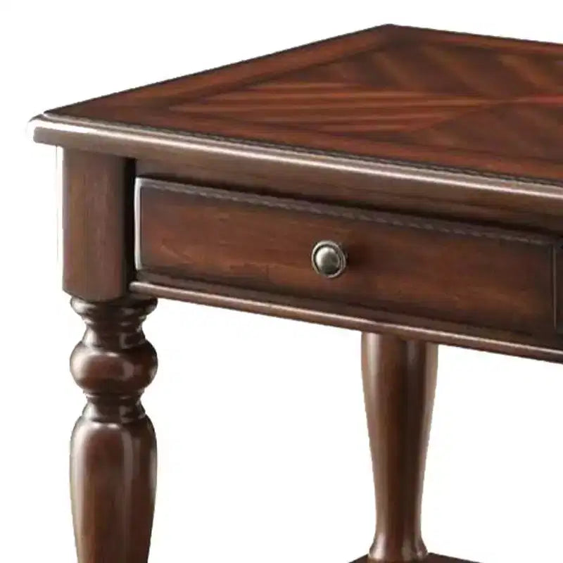 Tavolino Farrel Acme Furniture in Noce: Mobile da Soggiorno con Ripiano Contenitore, Finitura in MDF Impiallacciato