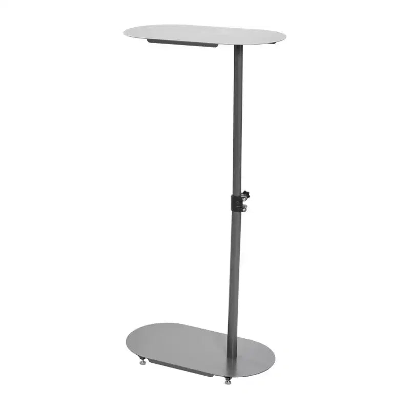 Storied Home Tavolino/Tavolo d'Appoggio Moderno a C Regolabile Grigio: Elegante Tavolino da Divano, Struttura e Piano in Acciaio