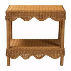 Bali & Pari Oteria Tavolino in Rattan con Bordo Ondulato Miele Chiaro