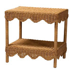 Bali & Pari Oteria Tavolino in Rattan con Bordo Ondulato Miele Chiaro