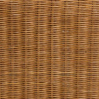 Bali & Pari Oteria Tavolino in Rattan con Bordo Ondulato Miele Chiaro