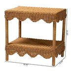 Bali & Pari Oteria Tavolino in Rattan con Bordo Ondulato Miele Chiaro