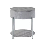 Acme Furniture Yukino Accent Table Gray/Chrome Finish