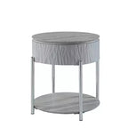 Tavolino d'appoggio Acme Furniture Yukino, grigio/cromo