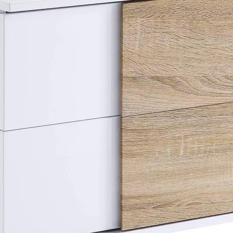 Tavolini d'appoggio Verux Acme Furniture da 22" in bianco lucido: moderni rettangolari con gambe affusolate e cassetto portaoggetti