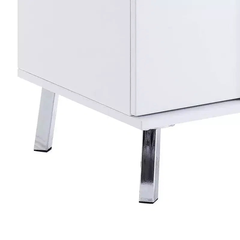 Tavolini d'appoggio Verux Acme Furniture da 22" in bianco lucido: moderni rettangolari con gambe affusolate e cassetto portaoggetti