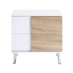 Tavolini d'appoggio Verux Acme Furniture da 22" in bianco lucido: moderni rettangolari con gambe affusolate e cassetto portaoggetti