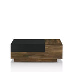 Tavolino da Caffè Croston con Vano Contenitore a Scorrimento, color Hickory Chiaro - miBasics: Design Mid-century, Piano Sollevabile, Forma Rettangolare