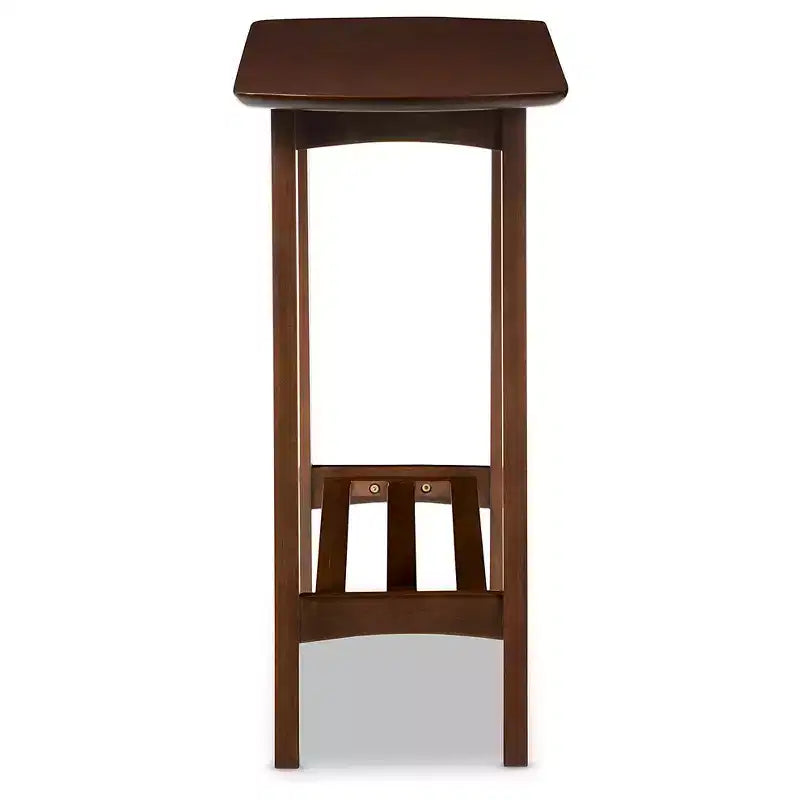 Sacramento Tavolo Console in Stile Scandinavo Moderno di Metà Secolo - Noce Scuro - Baxton Studio: Legno di Hevea con Ripiano Aperto