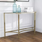 Tavolo da divano semicircolare moderno Grand Canal Champagne - miBasics