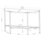Tavolo da divano semicircolare moderno Grand Canal Champagne - miBasics