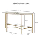 Tavolo da divano semicircolare moderno Grand Canal Champagne - miBasics