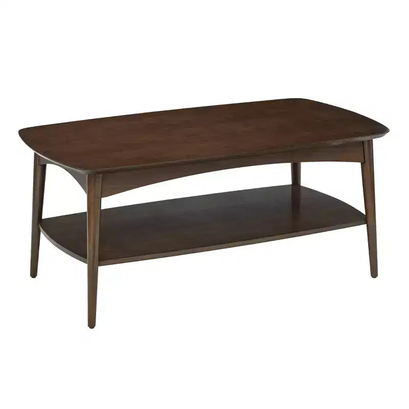 Tavolino da caffè Copenhagen in Noce - OSP Home Furnishings: Moderno di metà secolo, Contenitore, Gambe affusolate, Legno composito, Soggiorno