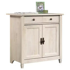 Edge Water 2 Door Utility Cart/Stand Light Off White - Sauder: Coastal Style Accent Cabinet with Adjustable Shelf & Anti-Tip Hardware