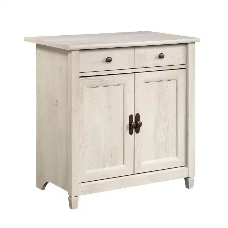 Edge Water Carrello/Supporto multiuso a 2 ante, bianco sporco leggero - Sauder: Mobiletto accentato in stile costiero con ripiano regolabile e hardware antiribaltamento