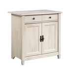 Edge Water Carrello/Supporto multiuso a 2 ante, bianco sporco leggero - Sauder: Mobiletto accentato in stile costiero con ripiano regolabile e hardware antiribaltamento