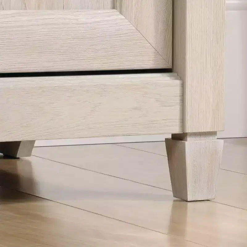 Edge Water Carrello/Supporto multiuso a 2 ante, bianco sporco leggero - Sauder: Mobiletto accentato in stile costiero con ripiano regolabile e hardware antiribaltamento