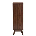 Baxton Studio Markell Cassettiera a 5 cassetti in Legno Noce/Oro: Design Moderno di Metà Secolo, Organizzatore per Camera da Letto