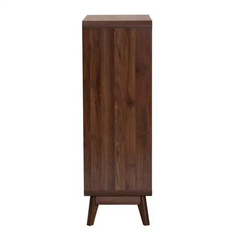 Baxton Studio Markell Cassettiera a 5 cassetti in Legno Noce/Oro: Design Moderno di Metà Secolo, Organizzatore per Camera da Letto