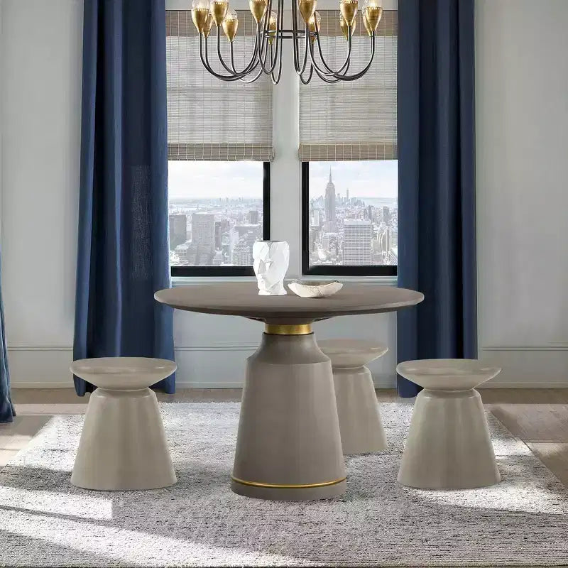 Sgabello Tavolino D'Appoggio Grigio Umbre Concrete End - Armen Living