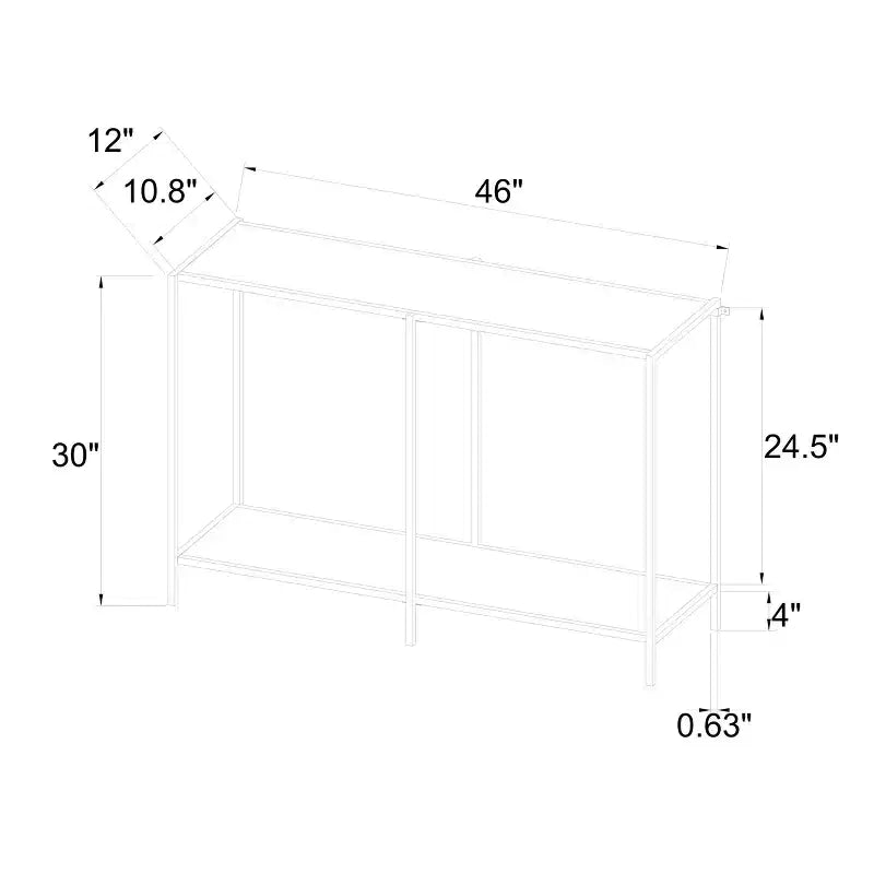 Consolle in finto marmo e metallo oro - Threshold™: design elegante rettangolare a due livelli, altezza 76,2 cm