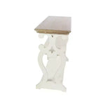 Consolle in legno stile rustico bianco sporco - Olivia & May: 2 ripiani, profilo alto