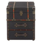 Wood and Fabric End Table Dark Blue with Storage - Olivia & May: Fully Assembled, Indoor Use