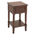 Olivia & May Wood Square Beveled Edge End Table Chestnut: Traditional Style, Rectangular Shape, Storage Drawer