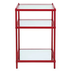 Tavolino laterale con ripiano in vetro Lindenham Rosso - miBasics