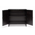 Glidden Wood Modern Shoe Cabinet (Basso) Marrone Scuro - Baxton Studio