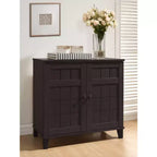 Glidden Wood Modern Shoe Cabinet (Basso) Marrone Scuro - Baxton Studio