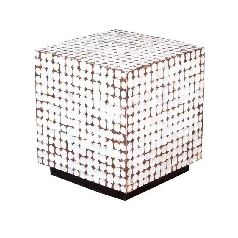 Covington Coconut Shell Inlay Accent Table White - East At Main