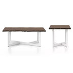 Grinta Coffee and End Table Set Oak - miBasics: Transitional Style, Live Edge, Metal Base