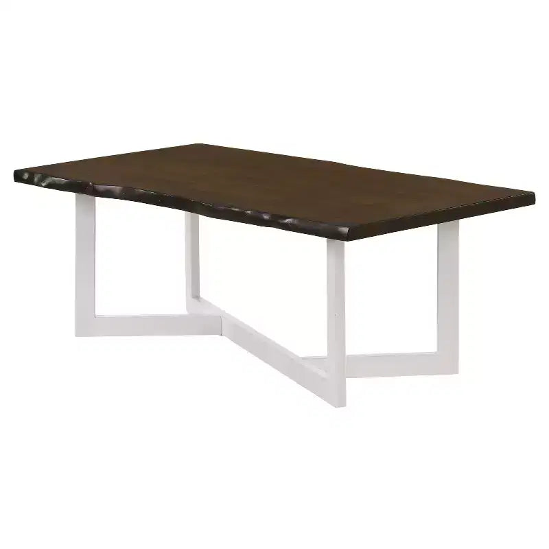 Set tavolino e tavolino d'appoggio Grinta Oak - miBasics: Stile transizionale, Bordo irregolare, Base in metallo