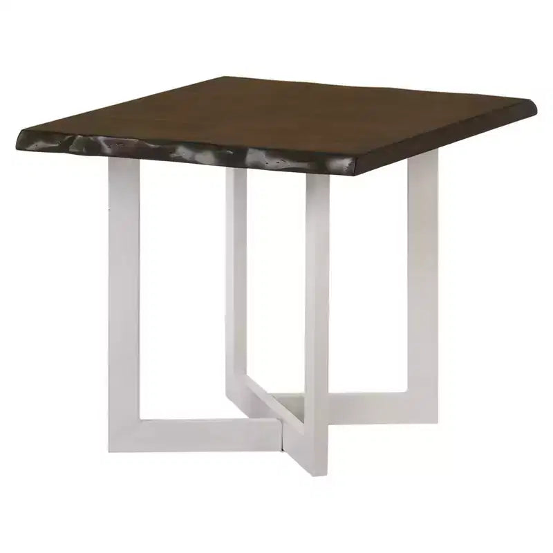Set tavolino e tavolino d'appoggio Grinta Oak - miBasics: Stile transizionale, Bordo irregolare, Base in metallo