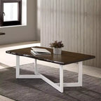 Set tavolino e tavolino d'appoggio Grinta Oak - miBasics: Stile transizionale, Bordo irregolare, Base in metallo