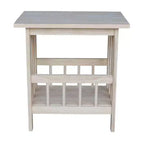 Tavolino porta riviste Mission grezzo - International Concepts: Struttura in legno massiccio, Contenitore, Gambe in legno, Forma rettangolare, Altezza 23.2"