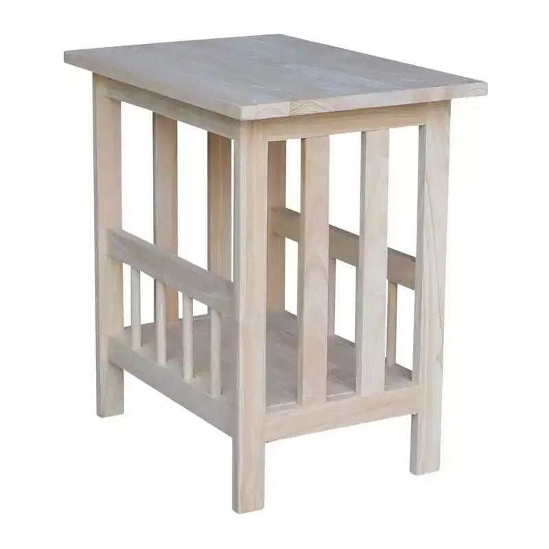 Tavolino porta riviste Mission grezzo - International Concepts: Struttura in legno massiccio, Contenitore, Gambe in legno, Forma rettangolare, Altezza 23.2"