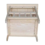 Tavolino porta riviste Mission grezzo - International Concepts: Struttura in legno massiccio, Contenitore, Gambe in legno, Forma rettangolare, Altezza 23.2"