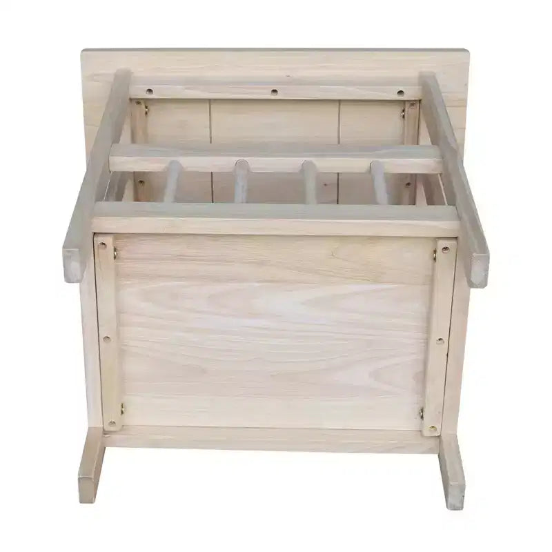 Tavolino porta riviste Mission grezzo - International Concepts: Struttura in legno massiccio, Contenitore, Gambe in legno, Forma rettangolare, Altezza 23.2"