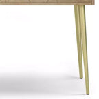 Consolle Bissell Naturale - Wyndenhall: Metà secolo moderno, intarsi geometrici in ottone, contenitore