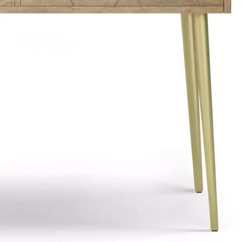 Consolle Bissell Naturale - Wyndenhall: Metà secolo moderno, intarsi geometrici in ottone, contenitore