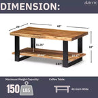 Tavolino da Caffè in Legno Bordo Naturale Alpine - Alaterre Furniture