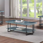 HOMES: Tavolino da caffè rettangolare Grislare (blu) di Inside + Out: Design rustico contemporaneo, ripiani aperti, metallo e MDF