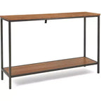 Consolle a due ripiani Nolan marrone - ClickDecor: fascino rustico, struttura in ferro, esposizione all'ingresso