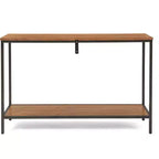Consolle a due ripiani Nolan marrone - ClickDecor: fascino rustico, struttura in ferro, esposizione all'ingresso